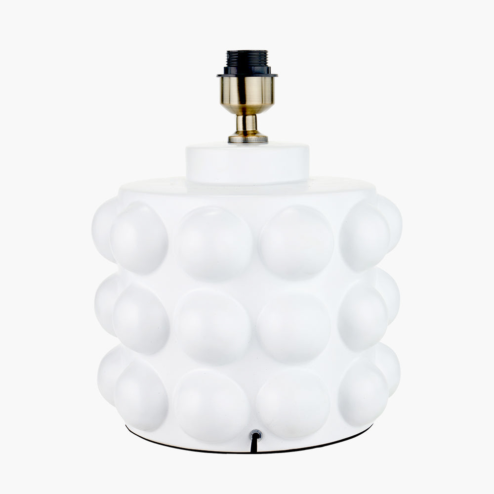 Serenity White Bobbled Ceramic Large Table Lamp - Base Only